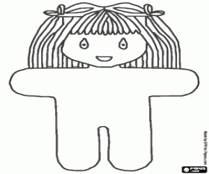 Girl doll for dress up coloring page