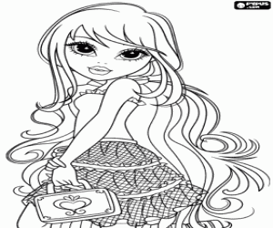 Girl with handbag, Moxie Girlz coloring page