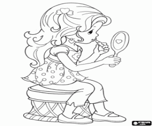 A girl with the makeup coloring page