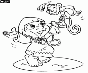 The girl Oriba of Cocorico coloring page