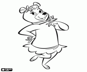 The girlfriend of Yogi Bear, Cindy coloring page