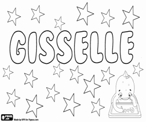 Gisselle, feminine name coloring page