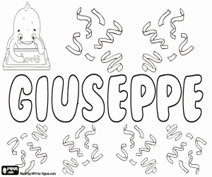 Giuseppe, Italian child's name coloring page