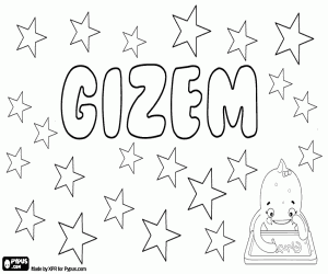 Gizem, Turkish name coloring page