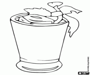 A glass of iced tea, ice tea coloring page