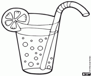Glass with a slice coloring page