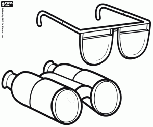 Glasses and binoculars for travelling coloring page