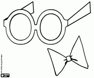 Glasses and bowtie of Peabody coloring page