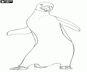 Gloria, female penguin of Happy Feet coloring page