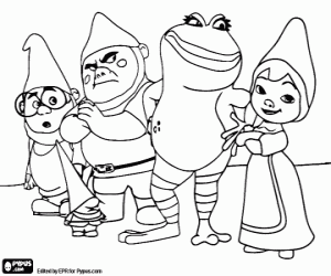 The gnomes of Capulet's garden coloring page