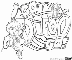 Go, Diego, Go! logo coloring page