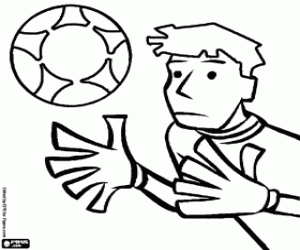The goalkeeper and the ball coloring page