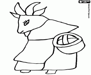 Goat mom goes shopping coloring page