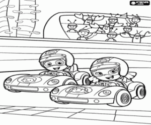 Goby and Oona in the starting line coloring page
