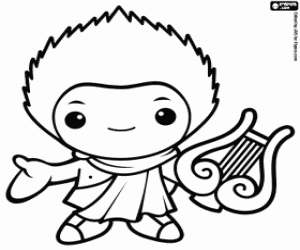 The God Apollo coloring page