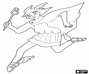 The god Hermes coloring page