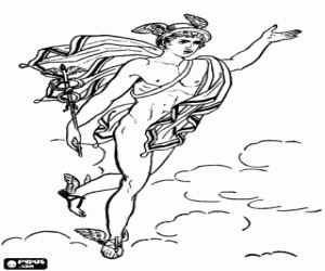 The God Mercury of ancient Rome coloring page