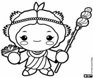 The goddess of the harvest coloring page