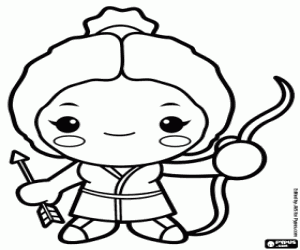 The goddess of the hunt coloring page