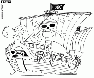 Going Merry, first ship of Luffy coloring page