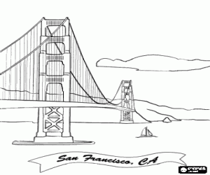 Golden Gate of San Francisco coloring page