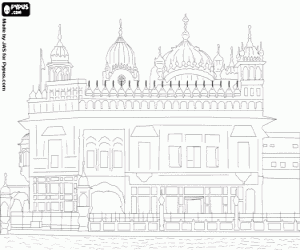 Golden Temple of Amritsar, India coloring page