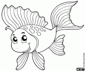 Goldfish, small golden carp coloring page