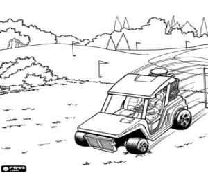 Golf cart from Hot Wheels coloring page