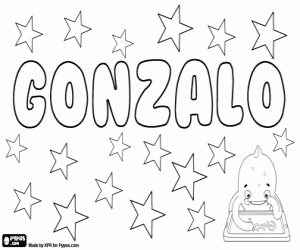 Gonzalo, Spanish name coloring page