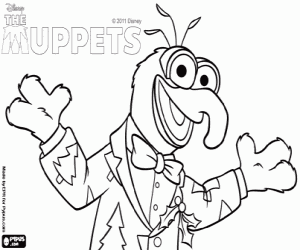 Gonzo at the Muppets Christmas coloring page