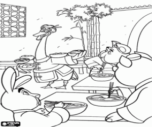 The goose Mr. Ping, Kung Fu Panda coloring page