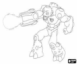 A Gormiti of volcano, Bombos coloring page