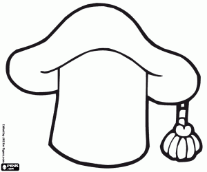 A graduation hat coloring page