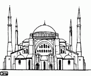 A grand mosque coloring page