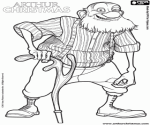 The grandfather of Arthur Christmas coloring page
