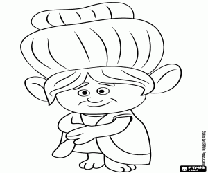 Grandma Rosiepuff, the oldest troll coloring page