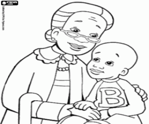 The grandmother and her grandson Bill coloring page