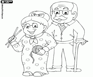 The grandparents of my family coloring page