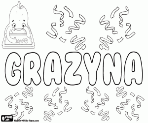 Grazyna, name for girl coloring page