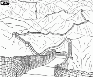 The Great Wall in China coloring page
