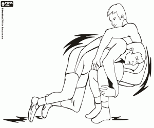 Greco-Roman and  freestyle wrestling coloring page