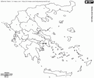 Greece map coloring page