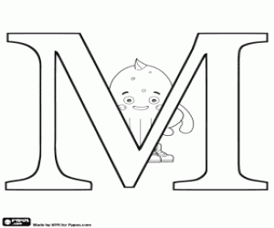 The Greek letter Mu, Μ with Pypus coloring page