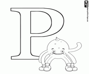 The Greek letter Ro with Pypus coloring page