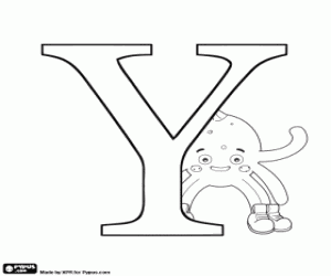 The Greek Letter Upsilon, Υ and Pypus coloring page