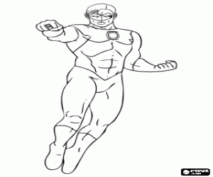 The Green Lantern and the ring coloring page