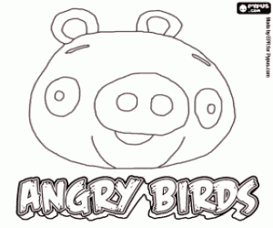Green pig, Angry Bird coloring page
