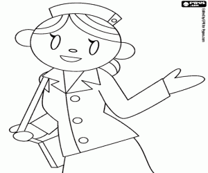 The greeting from the air hostess coloring page