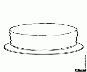 Greeting card with birthday cake coloring page