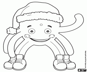 Greeting of Pypus at Christmas coloring page